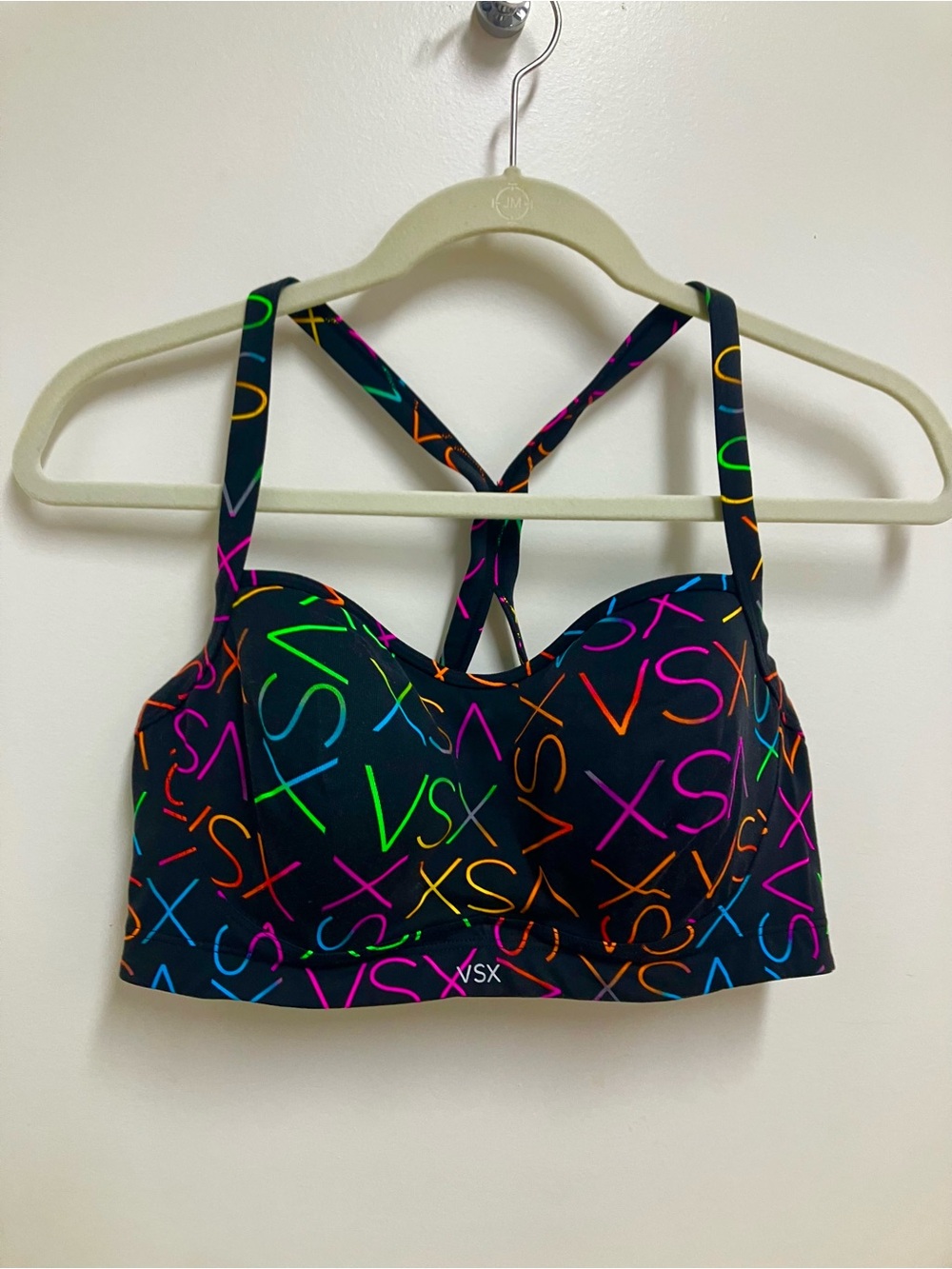 VSX Victoria’s Secret Black Neon Logo Sports Bra - Multicolor